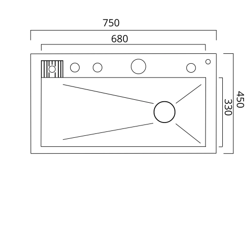 Кухонная мойка 75*45М сатин Platinum Handmade "Водопад" - Фото № 8