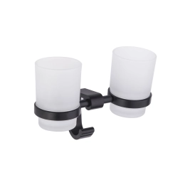 Стаканы для зубных щеток черные Platinum 5508PL (стекло и алюминий)