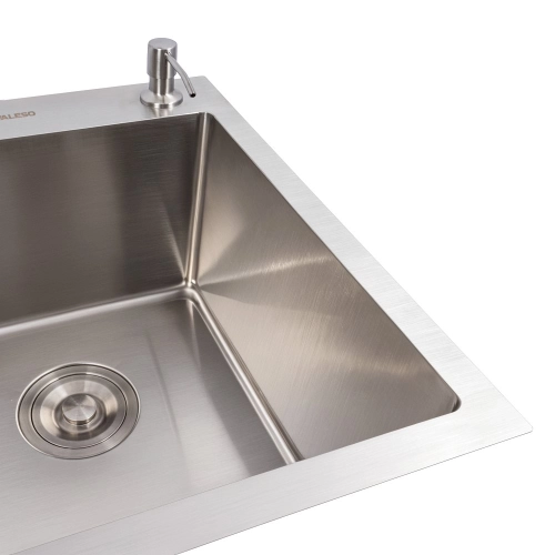 Kitchen sink stainless steel 78*48 VALESO Handmade for two bowls (3.0/1.0) - Фото № 2