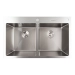Кухонная мойка 78*48 нержавейка на две чаши Platinum Handmade (круглый сифон, 3.0/0.8) - Фото №1