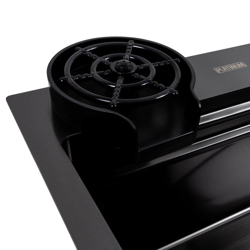 Кухонная мойка PVD черная CM 75*46A Platinum Handmade "Водопад" - Фото № 6