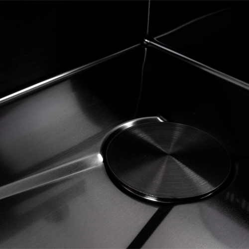 Кухонная мойка PVD черная CM 75*46A Platinum Handmade "Водопад" - Фото № 10