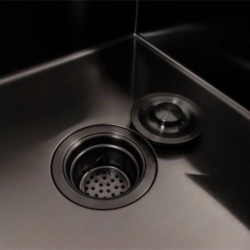 Kitchen sink CM 65*50 L PVD black VALESO Handmade 3.0/1.0 - Фото № 4