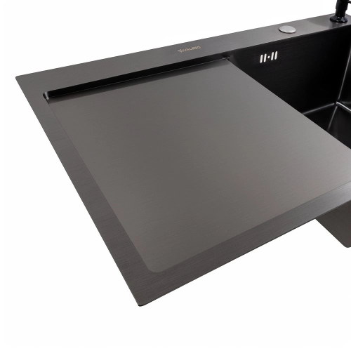 Kitchen sink CM 78*50 R PVD black VALESO Handmade 3.0/1.0 - Фото № 3