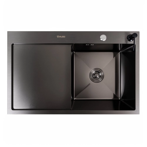 Kitchen sink CM 78*50 R PVD black VALESO Handmade 3.0/1.0