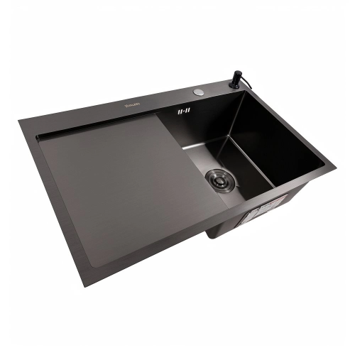 Kitchen sink CM 78*50 R PVD black VALESO Handmade 3.0/1.0 - Фото № 1