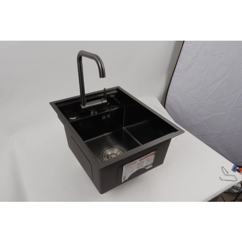 Кухонная мойка CM 40*50 скрытая PVD черная Platinum Handmade - Фото № 7