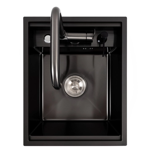 Кухонная мойка CM 40*50 скрытая PVD черная Platinum Handmade - Фото № 1