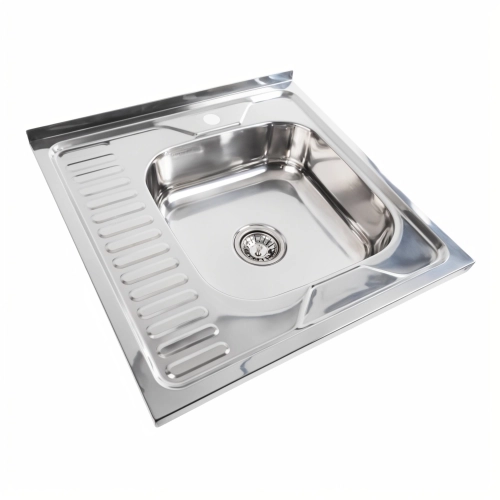 Кухонная мойка из нержавеющей стали Valeso ПОЛИРОВКА 6060 R (0,7/160 мм) - Фото № 2