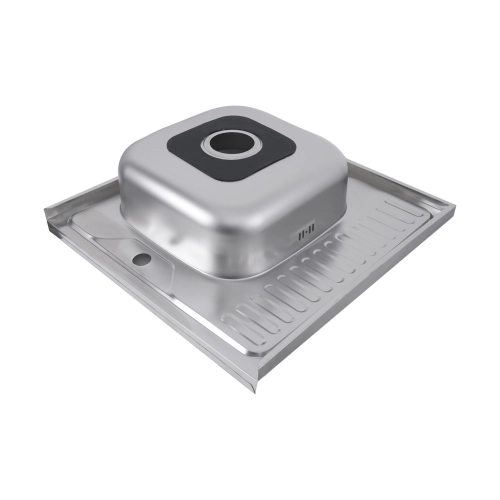 Кухонная мойка из нержавеющей стали Valeso САТИН 6060 L (0,7/160 мм) - Фото № 5