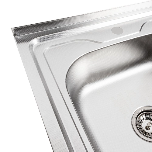 Stainless steel kitchen sink Valeso 8060 L DECOR (0,7/160 mm) - Фото № 12