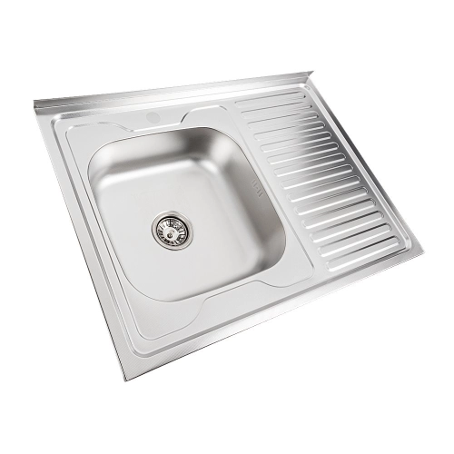 Stainless steel kitchen sink Valeso 8060 L DECOR (0,7/160 mm) - Фото № 5