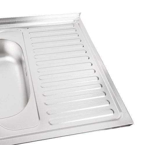 Stainless steel kitchen sink Valeso 8060 L DECOR (0,7/160 mm) - Фото № 8