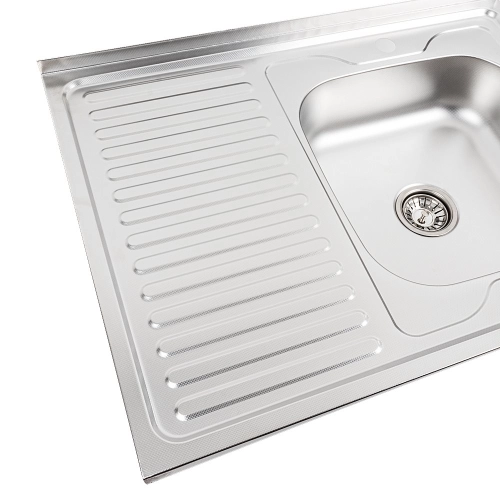 Stainless steel kitchen sink Valeso 8060 R DECOR (0,7/160 mm) - Фото № 3