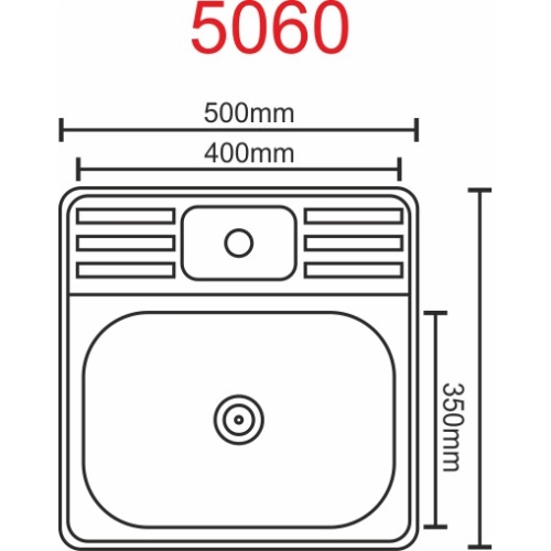 Кухонная мойка из нержавеющей стали Valeso САТИН 5060 (0,7/160 мм) - Фото № 5