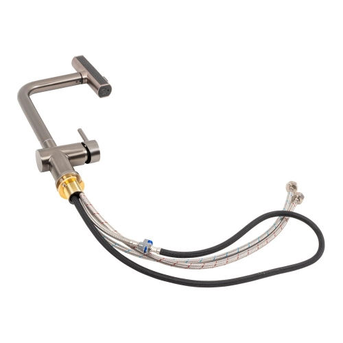 Кухонный смеситель PVD черный Platinum IB2013BR - Фото № 2