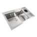 Stainless steel kitchen sink 78*46 Platinum Handmade with kitchen faucet + dispenser and colander - Фото № 1