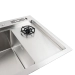 Stainless steel kitchen sink 78*46 Platinum Handmade with kitchen faucet + dispenser and colander - Фото № 3