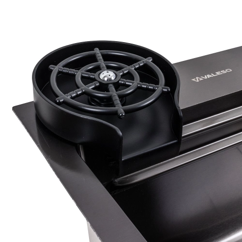 Кухонная мойка 75*46F черная PVD Valeso Handmade "Водопад" Fly rain - Фото № 6