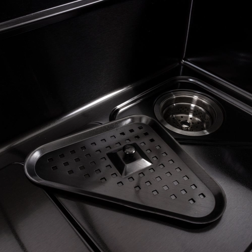 Кухонная мойка 75*46F черная PVD Valeso Handmade "Водопад" Fly rain - Фото № 13