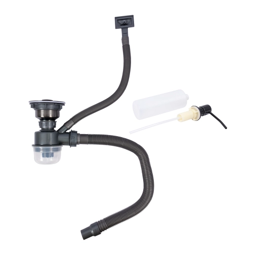 Кухонная мойка PVD черная 65*45 Valeso Handmade (сифон круглый, 3,0/0,8) - Фото № 6