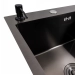 Кухонная мойка CM 65*50 L черная PVD VALESO Handmade (круглый сифон 3,0/0,8) - Фото № 3