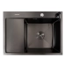 Кухонная мойка CM 65*50 R черная PVD VALESO Handmade (круглый сифон 3,0/0,8) - Фото №1