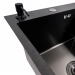 Кухонная мойка CM 78*50 L черная PVD VALESO Handmade (круглый сифон 3,0/0,8) - Фото № 3