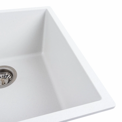 VALESO RUBA 4040 Composite Granite Kitchen Sink Matte Snow White - Фото № 3