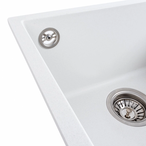 VALESO RUBA 4040 Composite Granite Kitchen Sink Matte Snow White - Фото № 4