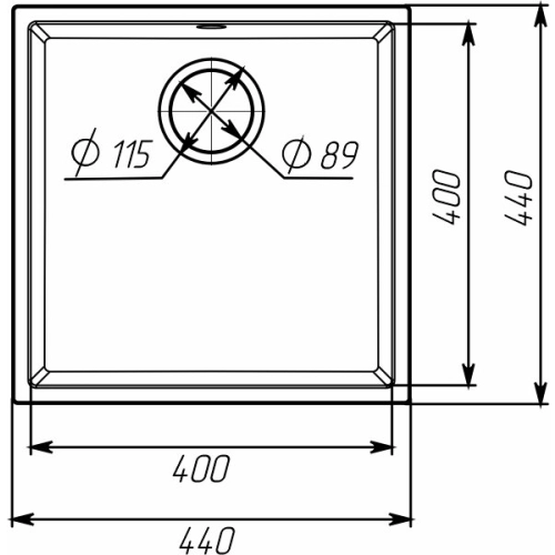 Гранитная мойка для кухни VALESO RUBA 4040 матовая Серый металлик - Фото № 21