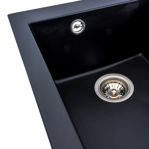 Гранитная мойка для кухни VALESO SOKIL 4150 матовая Черная - Фото № 3