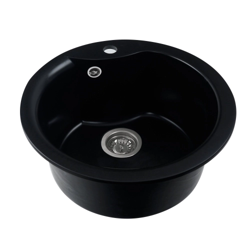 Гранитная мойка для кухни VALESO TURAS 480 матовая Черная - Фото № 8