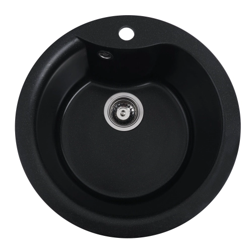 VALESO TURAS 480 Granite Kitchen Sink, Matte Metallic Black