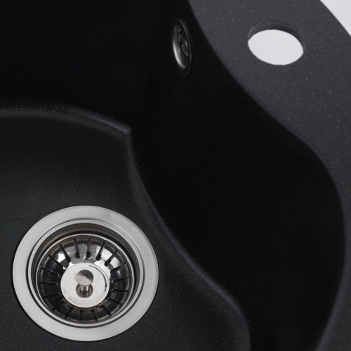 VALESO TURAS 480 Granite Kitchen Sink, Matte Metallic Black - Фото № 3