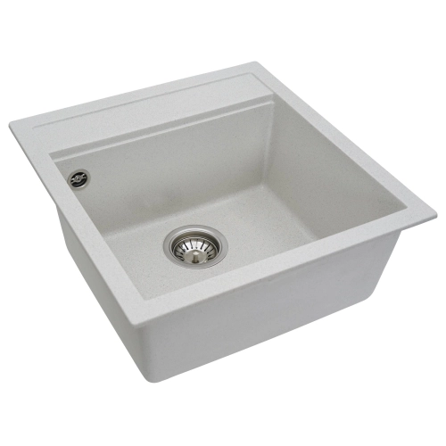 Гранитная мойка для кухни VALESO FIESTA 5149 матовая Белая в точку - Фото № 9