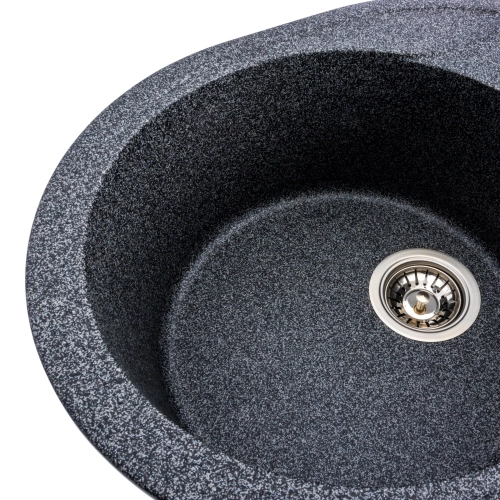 Гранитная мойка для кухни VALESO ONYX 5847 матовая Графит - Фото № 6