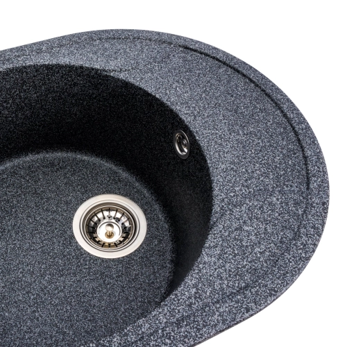 Гранитная мойка для кухни VALESO ONYX 5847 матовая Графит - Фото № 5