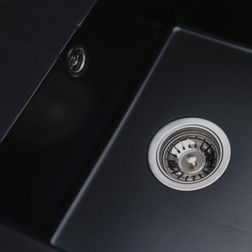 VALESO ARIA 5851 Granite Kitchen Sink, Matte Black - Фото № 3