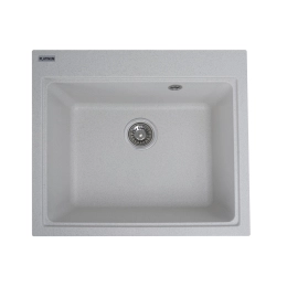 Гранитная мойка для кухни VALESO VESTA 5852 матовая Белая в точку