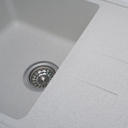 Гранитная мойка для кухни VALESO LIANA 6243 матовая Белая в точку - Фото № 1