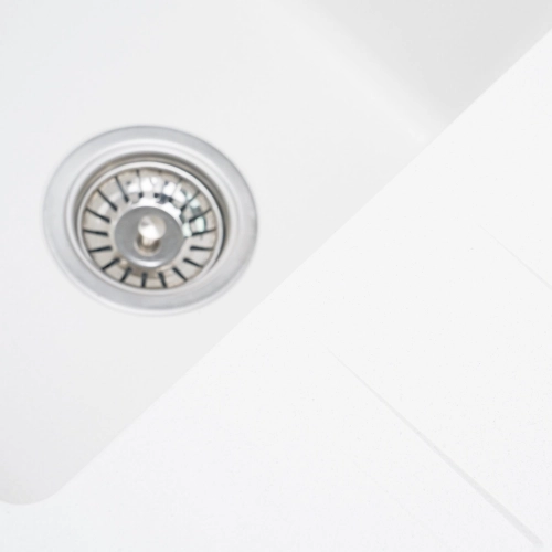 Гранитная мойка для кухни VALESO LIANA 6243 матовая Белоснежная - Фото № 2