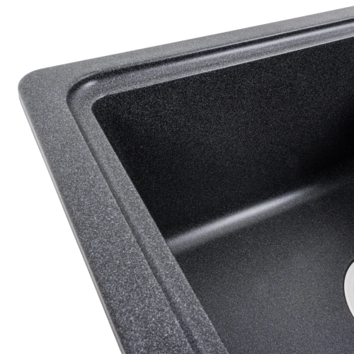 Гранитная мойка для кухни VALESO LIANA 6243 матовая Карбон - Фото № 3