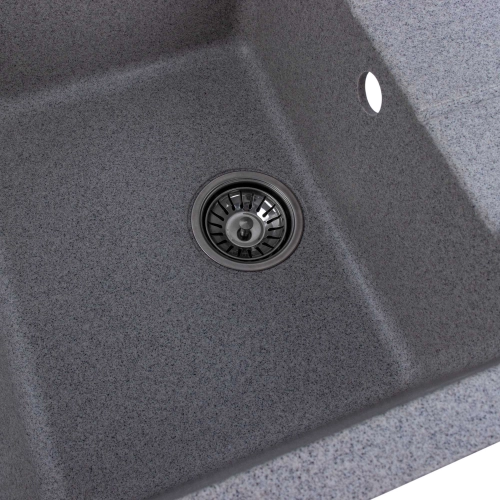 Гранитная мойка для кухни VALESO INTENSO 6550 матовая Серая - Фото № 8