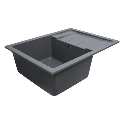 Гранитная мойка для кухни VALESO INTENSO 6550 матовая Серый муссон - Фото № 6