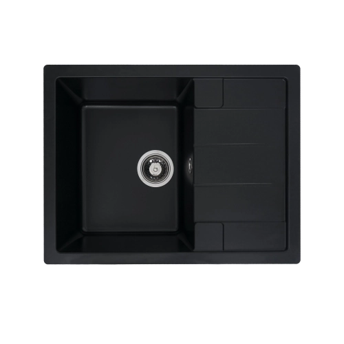 Гранитная мойка для кухни VALESO INTENSO 6550 матовая Черная - Фото № 1