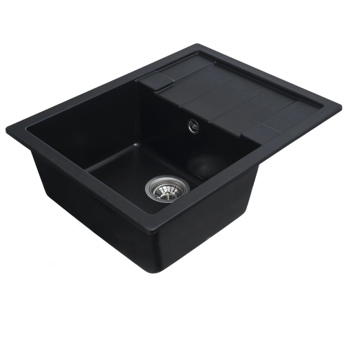 Гранитная мойка для кухни VALESO INTENSO 6550 матовая Черная - Фото № 4