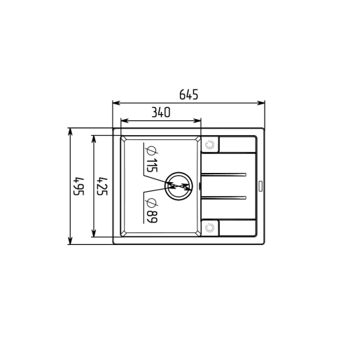 Гранитная мойка для кухни VALESO INTENSO 6550 матовая Черный металлик - Фото № 10