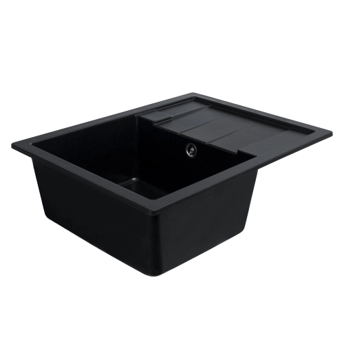 Гранитная мойка для кухни VALESO INTENSO 6550 матовая Черный металлик - Фото № 5