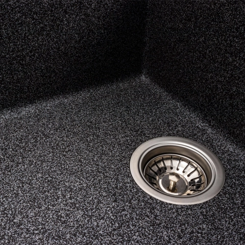 VALESO CASCADA 7050 Granite Kitchen Sink, Matte Graphite - Фото № 2